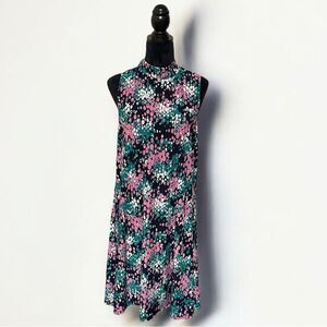 Signature by Robbie Bee Cute Colorful Mosaic A-Line Dress Sz L Excellent Cond